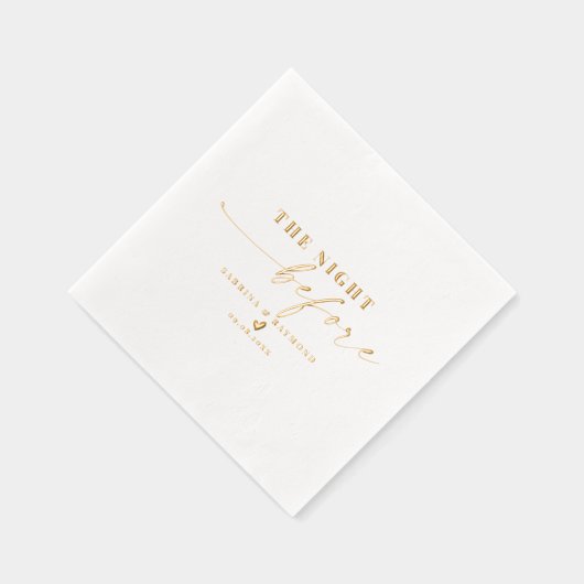 Elegant script de avond voor bruiloft goud folie servetten