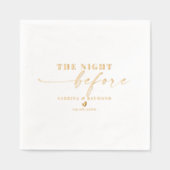 Elegant script de avond voor bruiloft goud folie servetten (Voorkant)