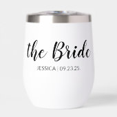 Elegant script De bruid Gepersonaliseerde Trouwwij (Voorkant)