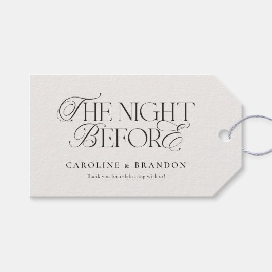 Elegant Script de nacht voor het repetitief avonde Cadeaulabel (Voorkant (Horizontaal))