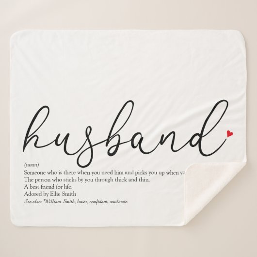 Elegant script definitie van rode liefdeshart voor sherpa deken (Voorkant (horizontaal))