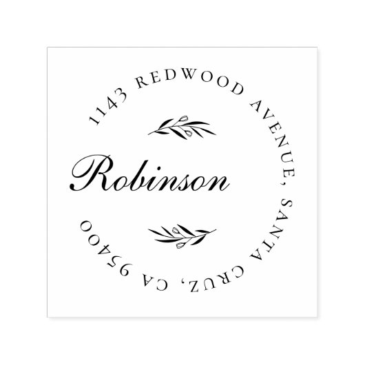 Elegant Script & Delicate takken Retouradres Zelfinktende Stempel (Design)