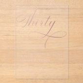 Elegant script Dertig Roos Goud 30e verjaardag Acryl Uitnodigingen (Voorkant)