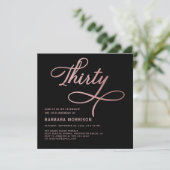 Elegant script Dertig Roos Goud 30e verjaardag Kaart (Staand voorkant)