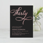 Elegant script Dertig Roos Goud 30e verjaardag Kaart (Staand voorkant)