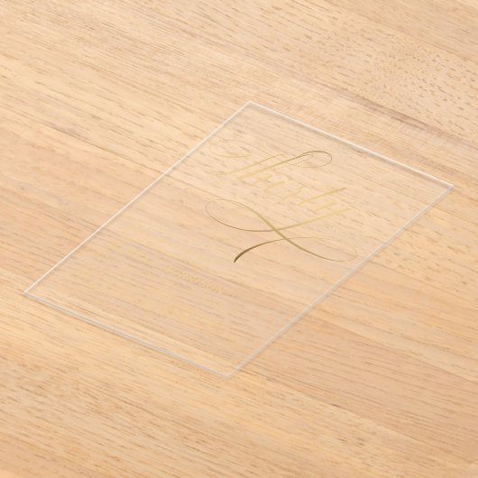 Elegant script Dertig Zwart Goud 30ste Verjaardag Acryl Uitnodigingen (Laagn)