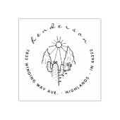 Elegant Script Desert Cactus Retouradres Rubberstempel (Afrduk)
