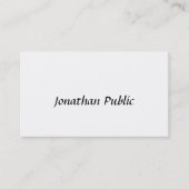 Elegant Script Design Minimalist Modern Plain Visitekaartje (Voorkant)