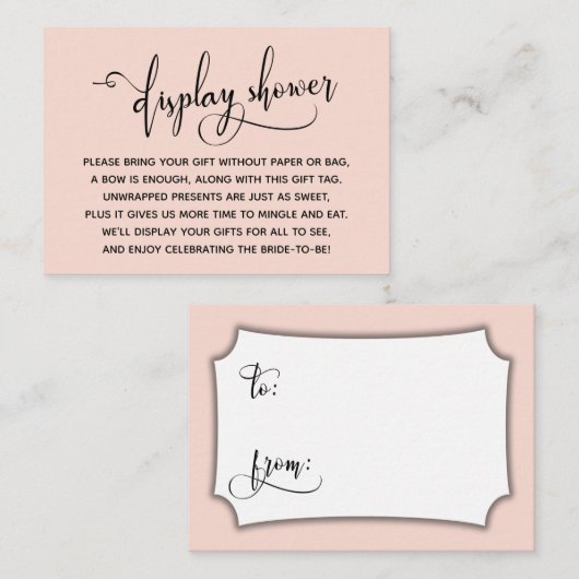 Elegant Script Display Vrijgezellenfeest Blush Lab Informatiekaartje (Voorkant / Achterkant)