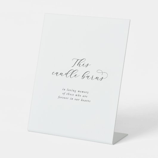 Elegant script Dit kaarsje brandt als herdenkingsm Reclamebord Met Voetstuk (Voorkant)
