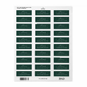 Elegant Script Donker Groen Familie Retouradres Etiket (Full Sheet)