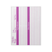 Elegant Script Donker Roze 8.5x11 Recepten Notitieblok (Linkerzijde)