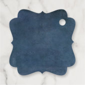 Elegant script donkerblauwe textuur dank u bedankjes labels (Achterkant)