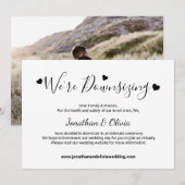 Elegant Script Downsizing Kleinere Trouwfoto Aankondiging (Voorkant / Achterkant)