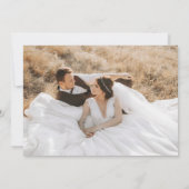 Elegant Script Dubbelzijdig foto bruiloft Bedankkaart (Achterkant)