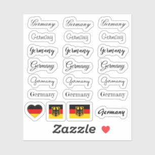 Elegant script Duitsland & Duitse vlag / naam Set Sticker