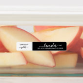 Elegant Script Dun Zwart & Wit Kaars Label (Aangebracht)