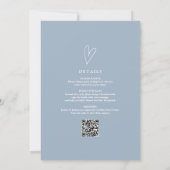 Elegant script Dusty Blue alles in één Baby shower Kaart (Achterkant)