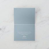 Elegant script Dusty Blue Baby Boy Bedankt Card (Binnen)