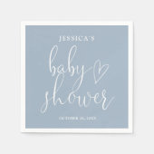 Elegant Script Dusty Blue Baby shower Servet (Voorkant)