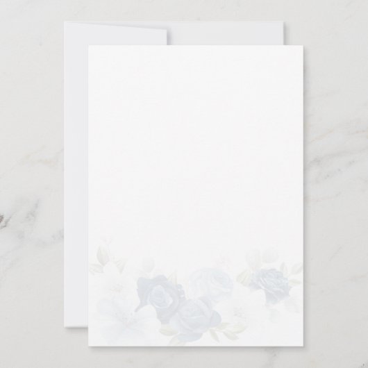 Elegant Script Dusty Blue Floral Vrijgezellenfeest Kaart (Achterkant)