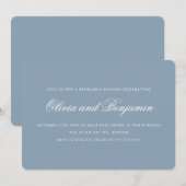 Elegant Script Dusty Blue formeel repetitiediner Kaart (Voorkant / Achterkant)