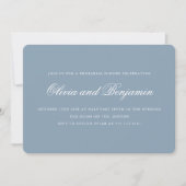 Elegant Script Dusty Blue formeel repetitiediner Kaart (Voorkant)