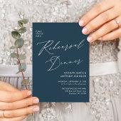 Elegant Script Dusty Blue repetitie diner QR Kaart