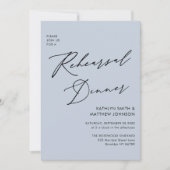 Elegant Script Dusty Blue repetitie diner QR Kaart (Voorkant)