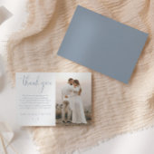 Elegant Script Dusty Blue Wedding Bedankkaart