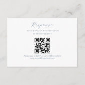 Elegant Script Dusty Blue Wedding QR Code RSVP Informatiekaartje (Voorkant)