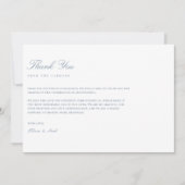 Elegant Script Dusty Blue & White Bedankt Card (Voorkant)