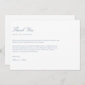Elegant Script Dusty Blue & White Bedankt Card (Voorkant / Achterkant)