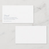 Elegant Script Dusty Blue & White Wedding Details Informatiekaartje (Voorkant / Achterkant)