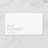 Elegant Script Dusty Blue & White Wedding Details Informatiekaartje (Voorkant)