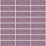 Elegant Script Dusty Mauve Wedding Guest Address Sticker<br><div class="desc">Moderne Elegant Script Dusty Mauve Minimalist Wedding Guest Name Address custom personalized Labels Stickers on mauve or dusty plum paars color background. De gastnaam wordt geschreven in een cursief,  met de hand geschreven lettertypemanuscript van de spoelststaart. Dit heeft 24 stickers.</div>