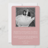 Elegant Script Dusty Pink Modern Wedding Foto Bedankkaart (Achterkant)