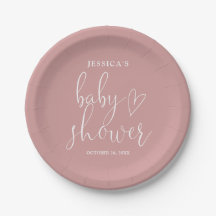 Elegant Script Dusty Roos Roze Baby shower