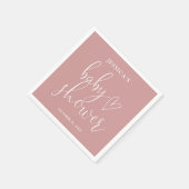 Elegant Script Dusty Roos Roze Baby shower Servet (Hoek)