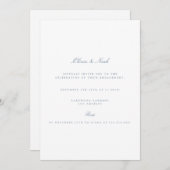 Elegant Script Dusty & White Verloving Invitation Kaart (Voorkant / Achterkant)