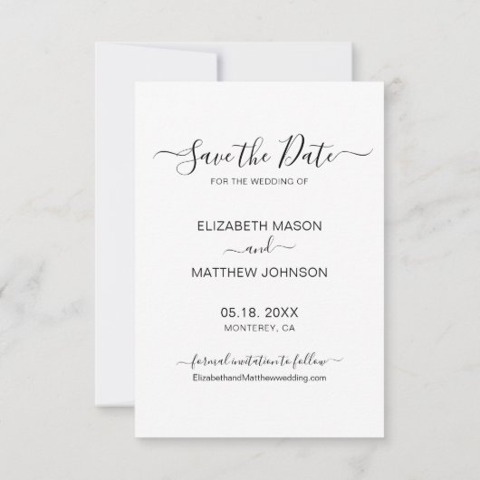 Elegant Script Earthy Rust Photo Collage Wedding Save The Date (Achterkant)