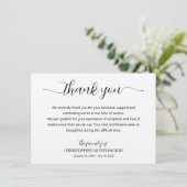 Elegant script Ecru begrafenis Bedankkaart (Staand voorkant)