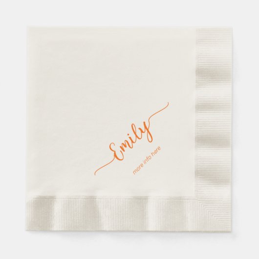 Elegant script Ecru Servet (Voorkant)