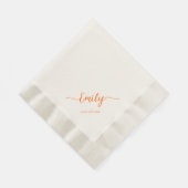 Elegant script Ecru Servet (Hoek)