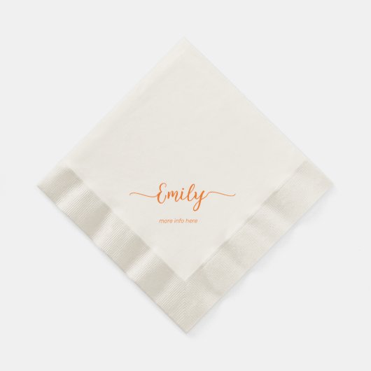 Elegant script Ecru Servet (Hoek)