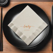 Elegant script Ecru Servet