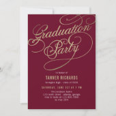 Elegant Script EDITABLE COLOR Afstuderen Kaart (Voorkant)