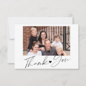 Elegant script eenvoudig foto gepersonaliseerd bedankkaart (Voorkant)