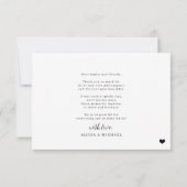 Elegant script eenvoudig gefotografeerd gepersonal bedankkaart (Achterkant)