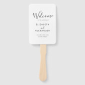 Elegant Script Eenvoudig Huwelijksceremonie Progra Handwaaier (Voorkant)